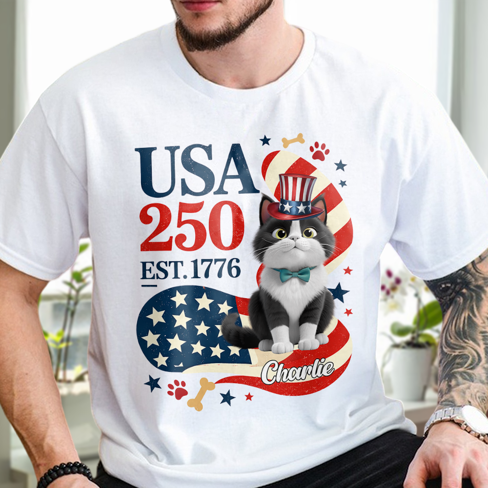 Personalized American Cat 250th Anniversary Patriotic Bright Shirt LM32 899179