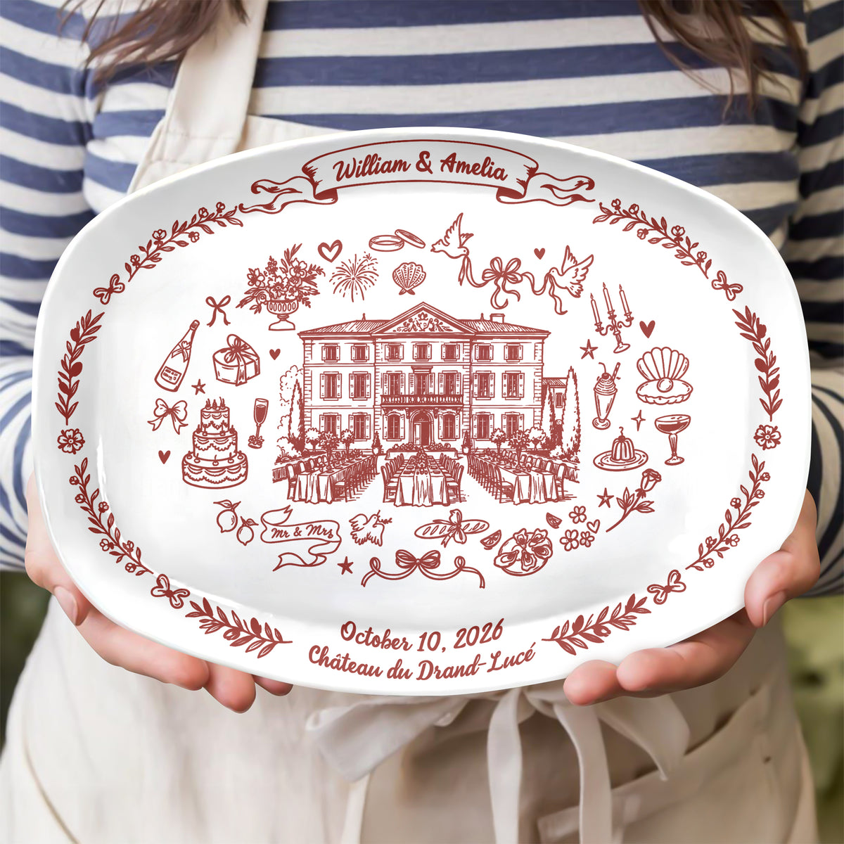 Personalized Wedding Venue Platter Plate Wedding Gift for Couple, Newlyweds LM32 670327