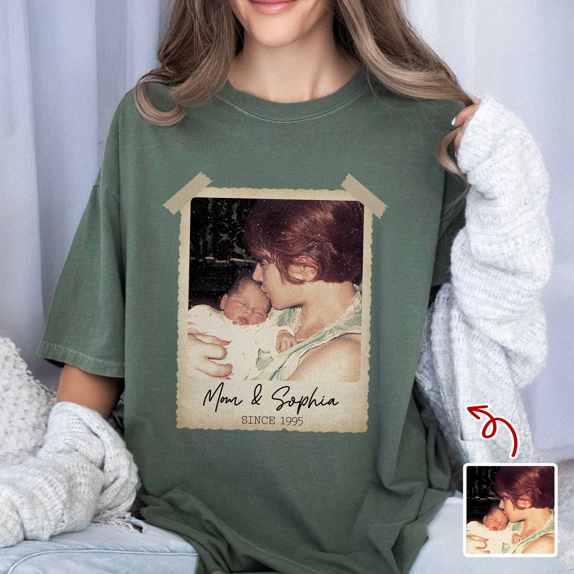 Custom Vintage Photo And Year Comfort Shirt Gift For Mom LM32 895527