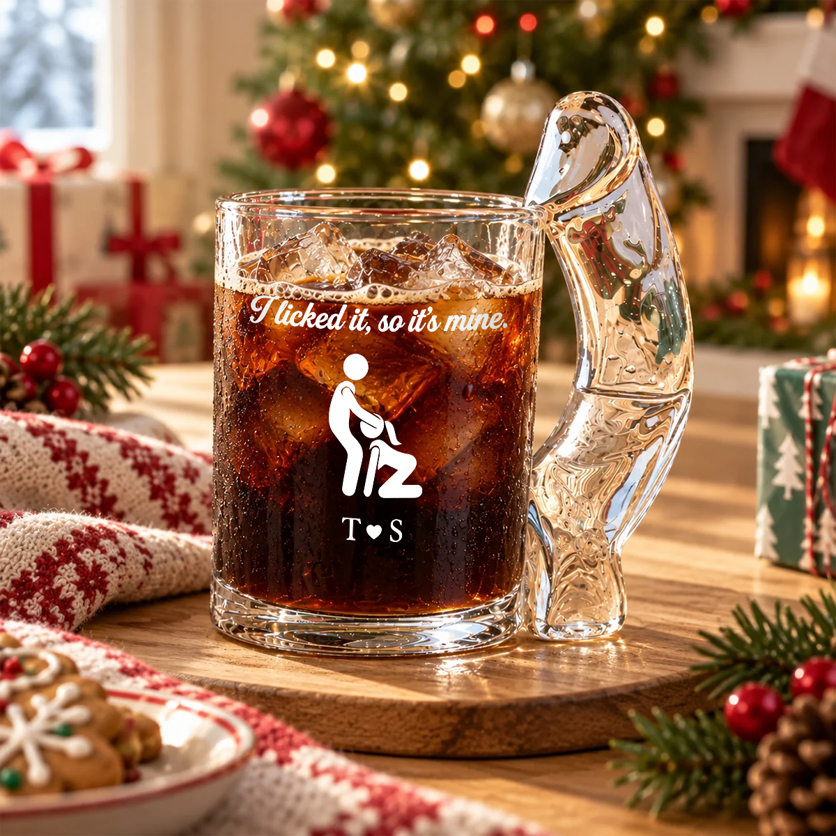 I Lick It So it Mine - Custom Name Naughty Glass Mug Couple Funny Gift CH07 180690