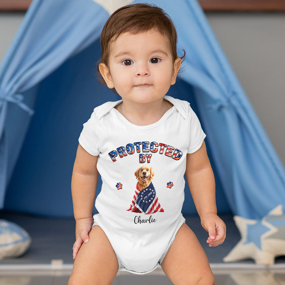 Custom 3D American Dog Protect By Buddy - American Design Baby Onesie LM32 899119