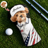 Custom Dog Cat Photo Golf Ball Pattern With America Flag Golf Head Cover HO82 902376