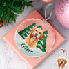 Custom Photo Dog Mosaic Style Glass Ornament Christmas Gift LM32 895047