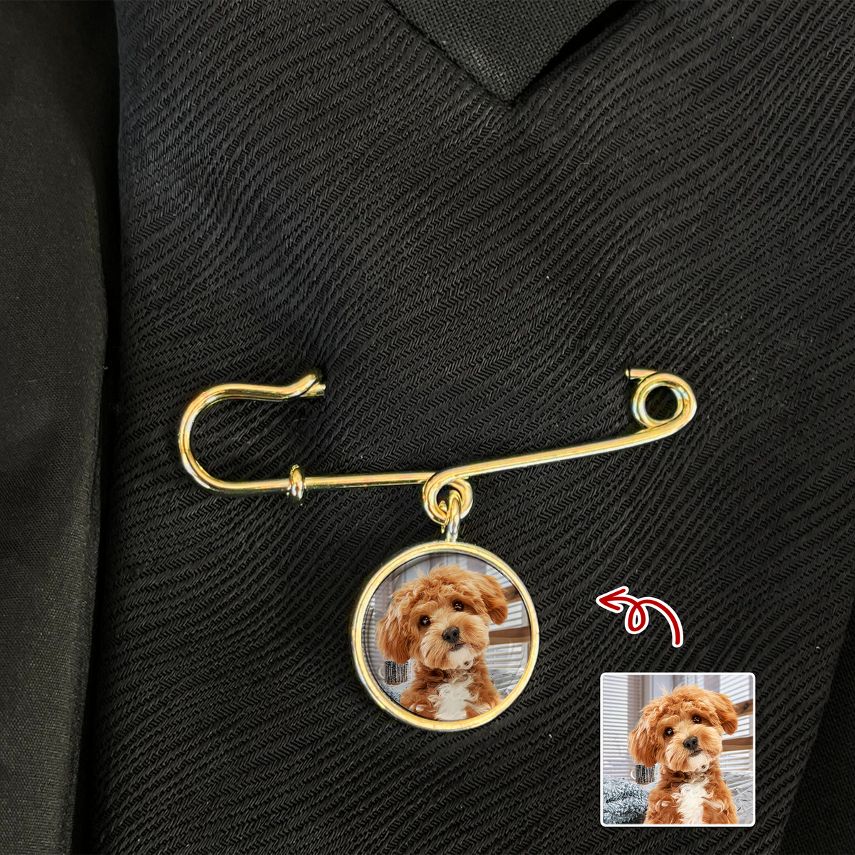 Custom Photo Home Is Where The Paws Are Boutonniere Lapel Pin TH10 896031