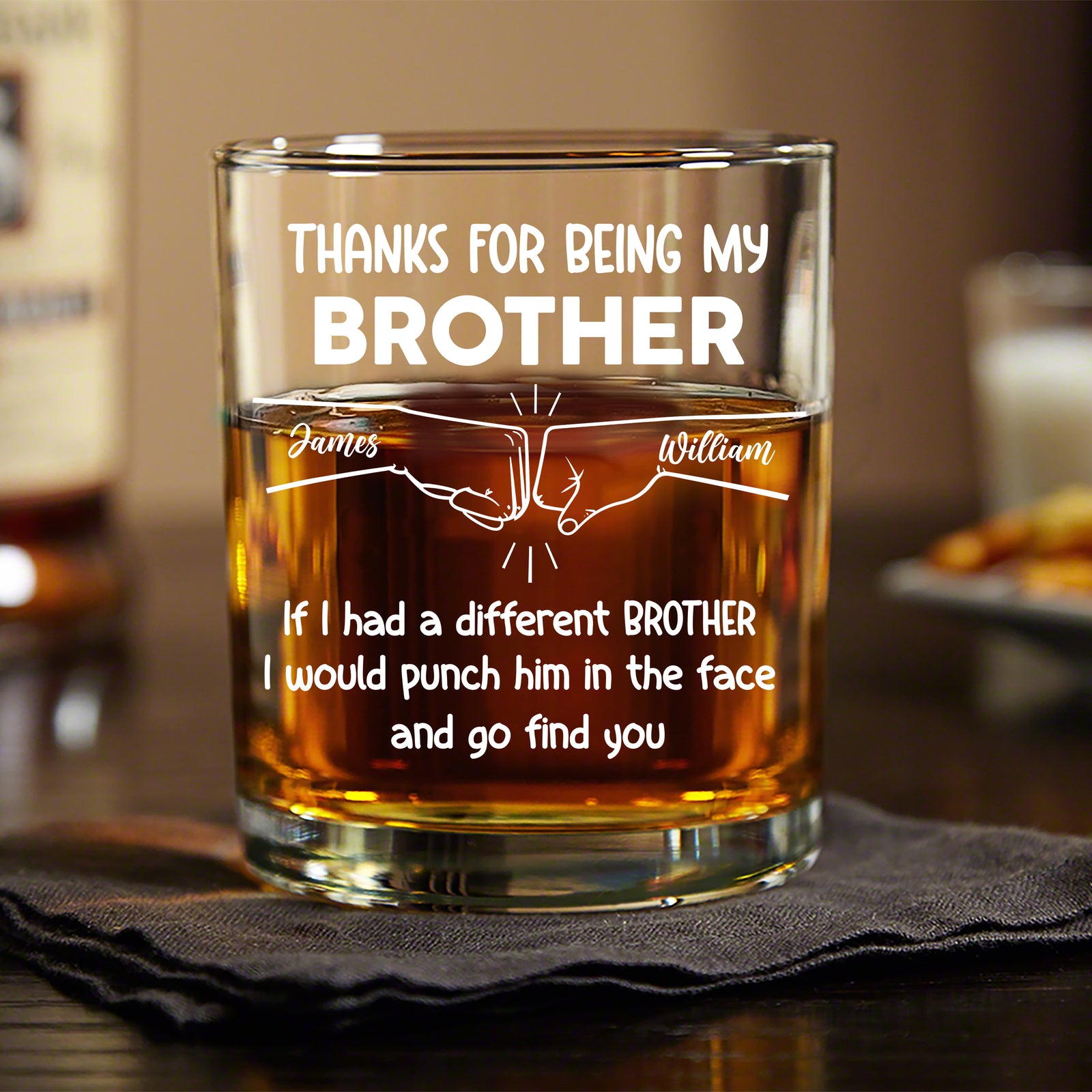Thank For Being My Brother Personalized Whiskey Glass LM32 895201