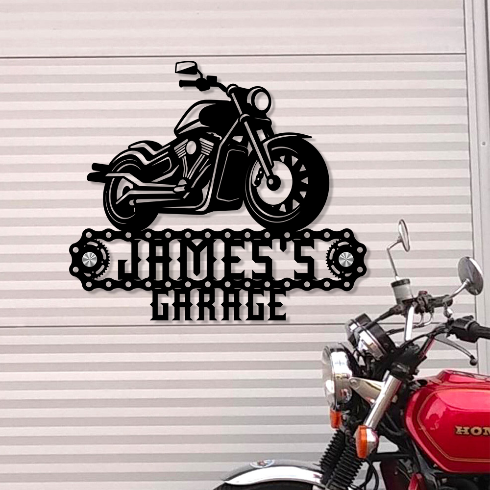 Personalized Motorcycle Garage Metal Sign CH07 896256