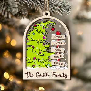 Personalized Family Name 2025 Christmas Keepsake 2 Layers Wooden Ornament LM32 897343