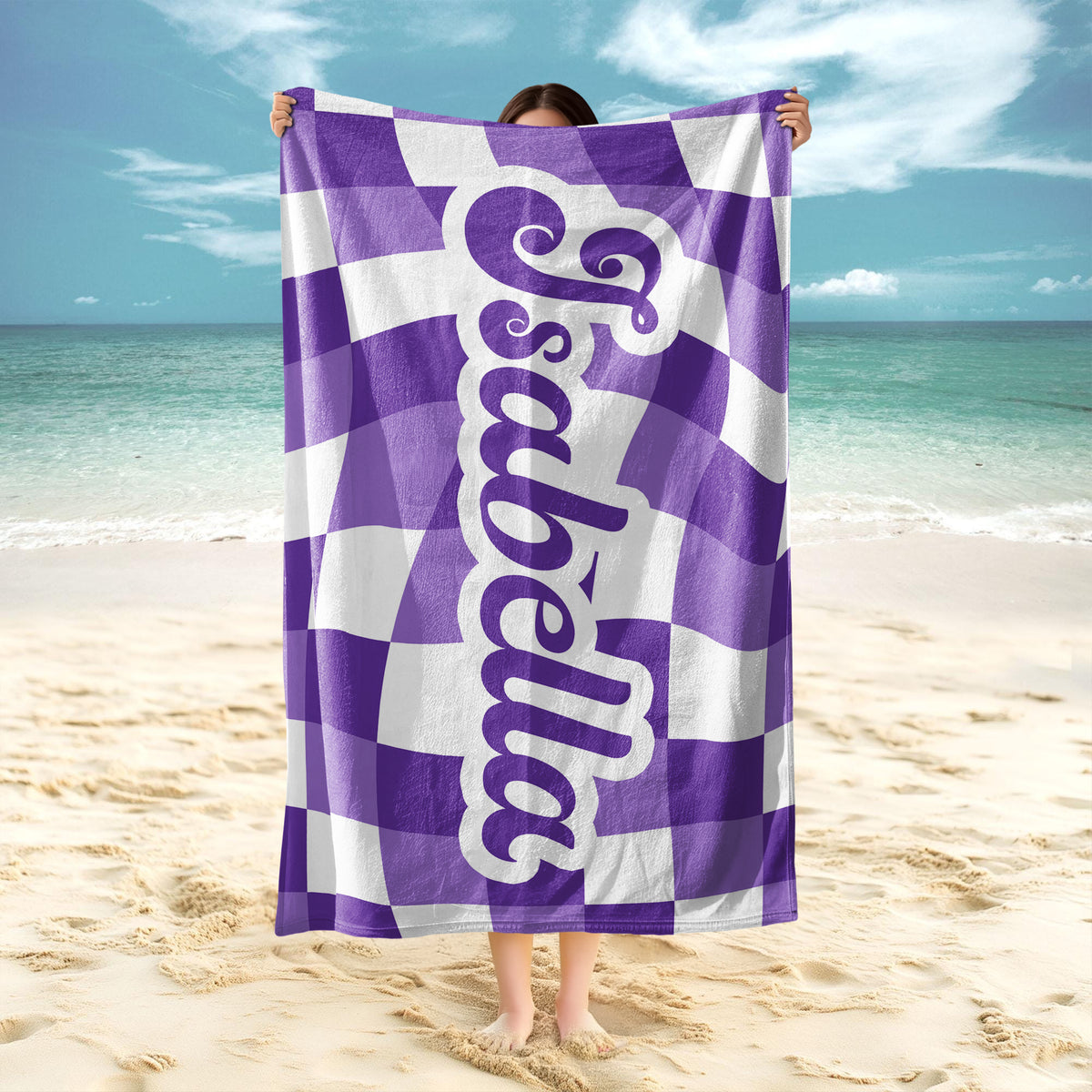 Personalized Vans Checker Pattern In Retro Style Beach Towel HA75 892798