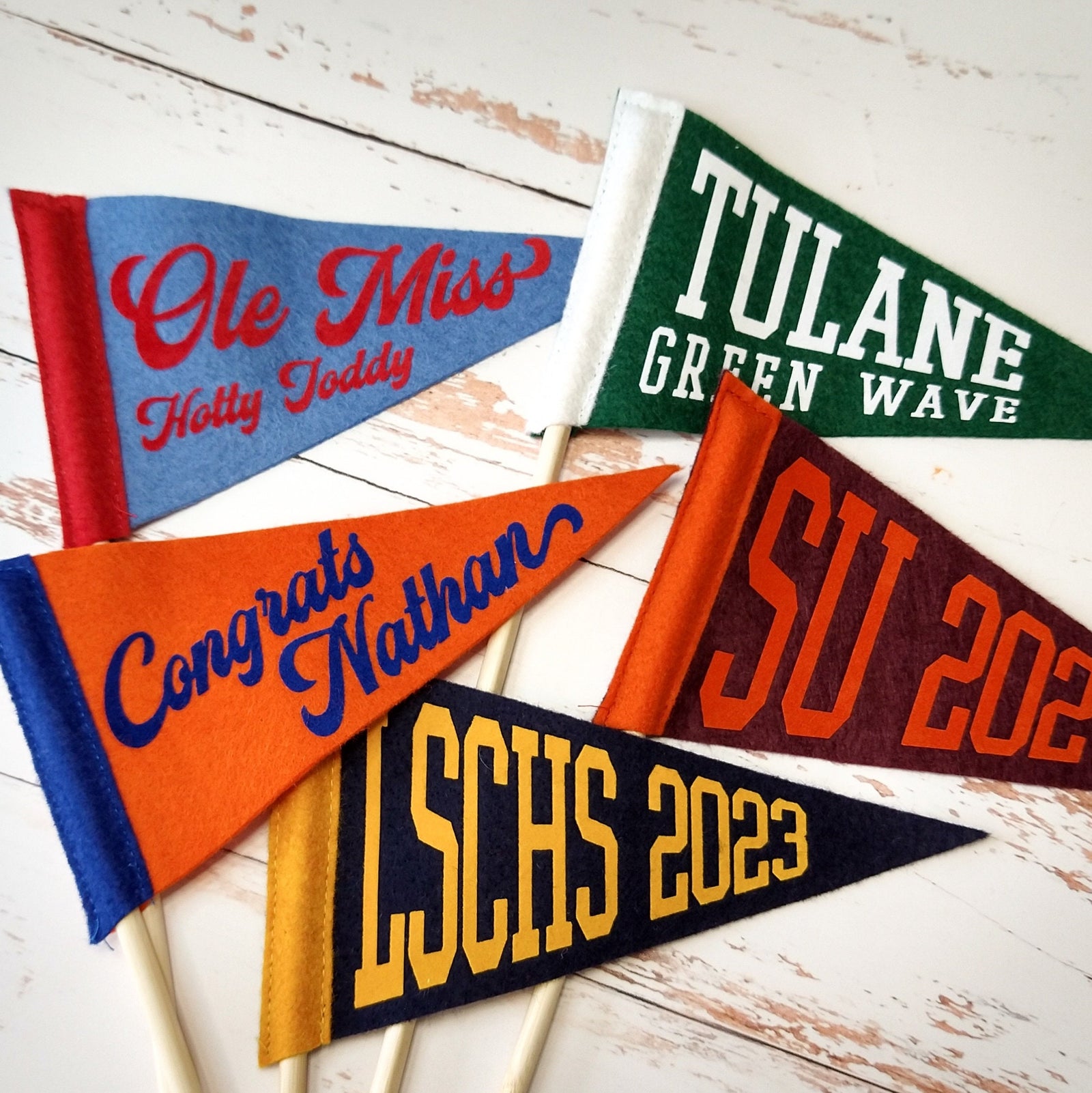 Custom Name Class Of 2026 Congrats Grad Mini Pennant - Graduation Party Centerpiece LM32 899293