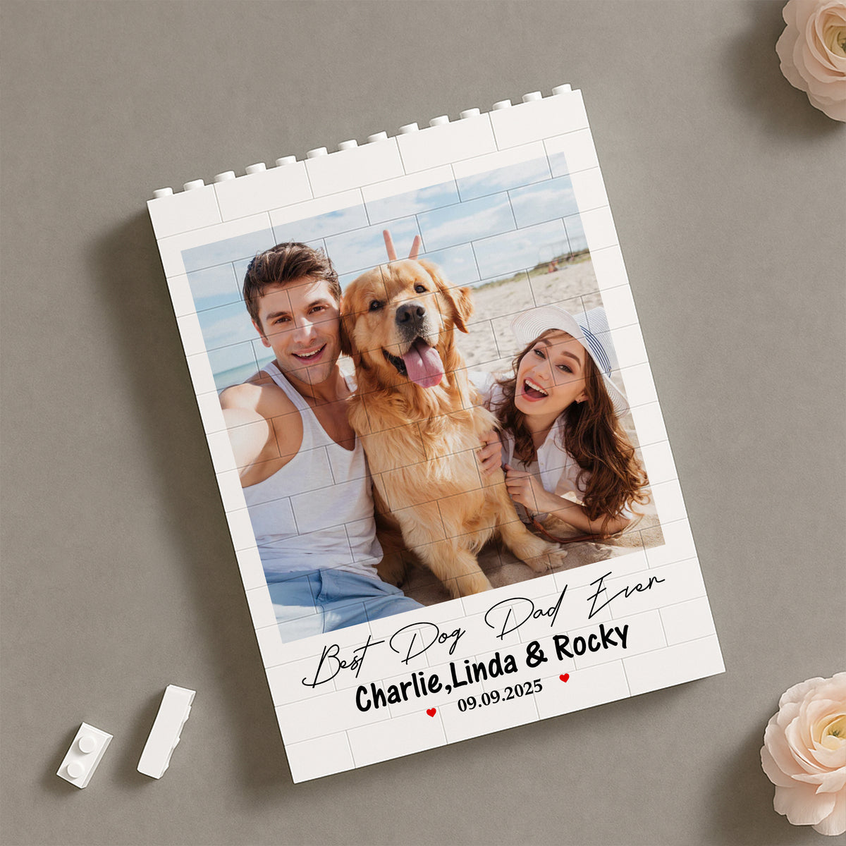 Custom Photo Best Dog Dad, Dog Mom Ever Building Block TH10 898851