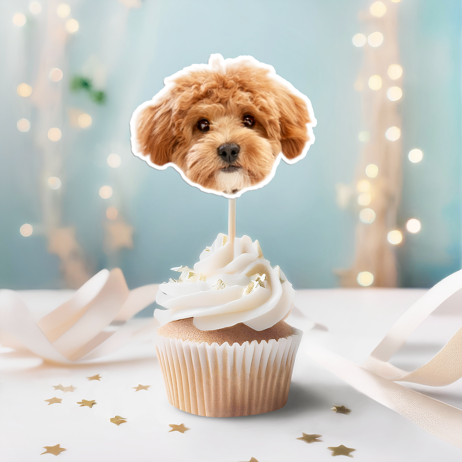 Custom Photo Funny Dog Funny Personalized Decoration Cupcake Toppers HA75 891986