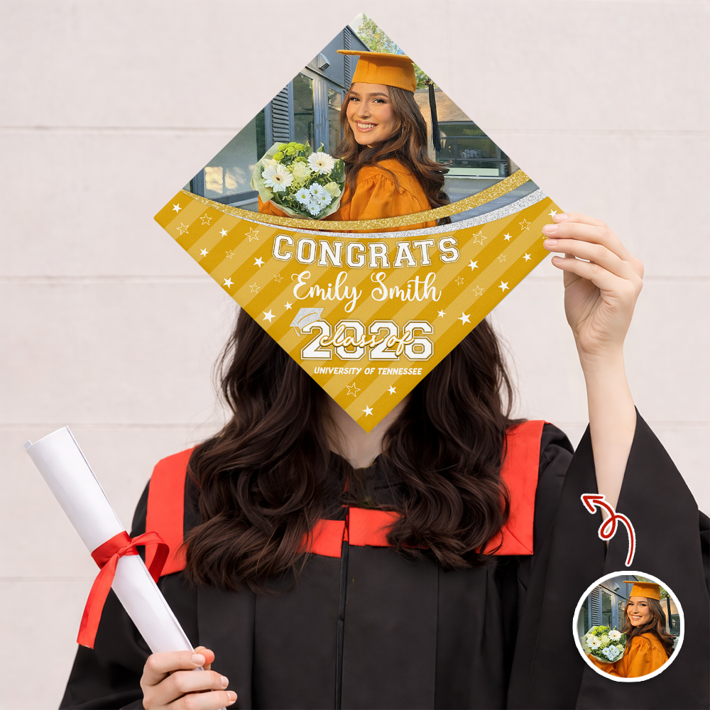 Custom Photo Class of 2026 Congrats Graduation Cap Topper HO82 901730