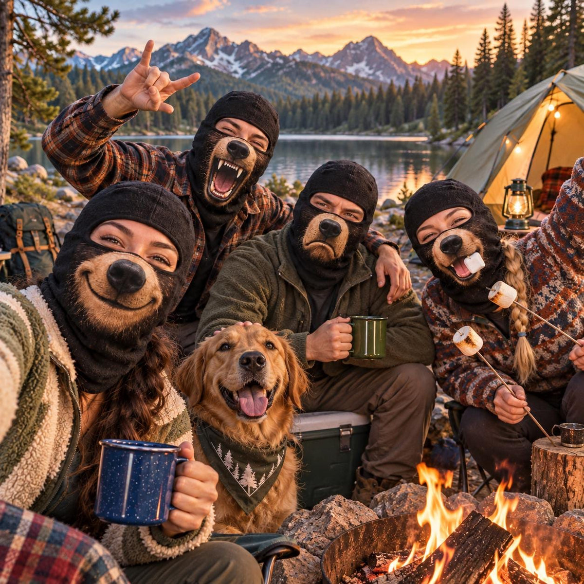 Funny Bear Face 3D Mask, Wildlife Adventure with Friends, Campers LM32 670417