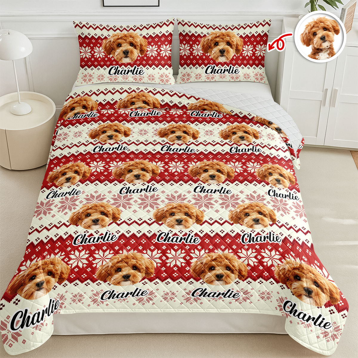 Custom Photo Have A Pawsome Christmas - Dog & Cat Quilt Bedding Set HA75 898248