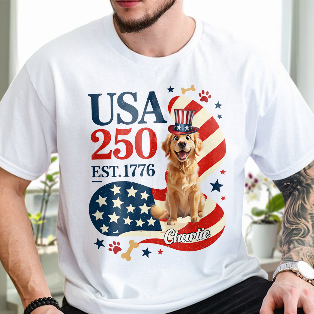 Personalized American Dog 250th Anniversary Patriotic Bright Shirt LM32 899075
