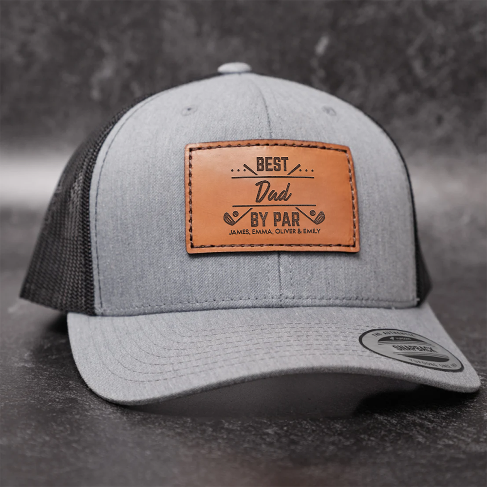 Custom Name Best Dad By Par Leather Patch Cap TH10 898151