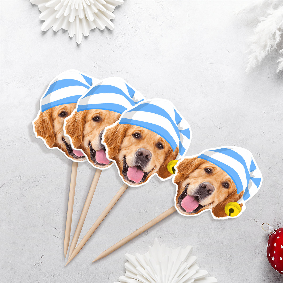 Custom Photo Cute Dog Cupcake Topper Christmas Gift For Dog Lovers TH10 894753