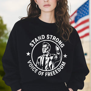 Stand Strong Charlie Kirk - Voice Of Freedom Memorial Dark Shirt LM32 65531