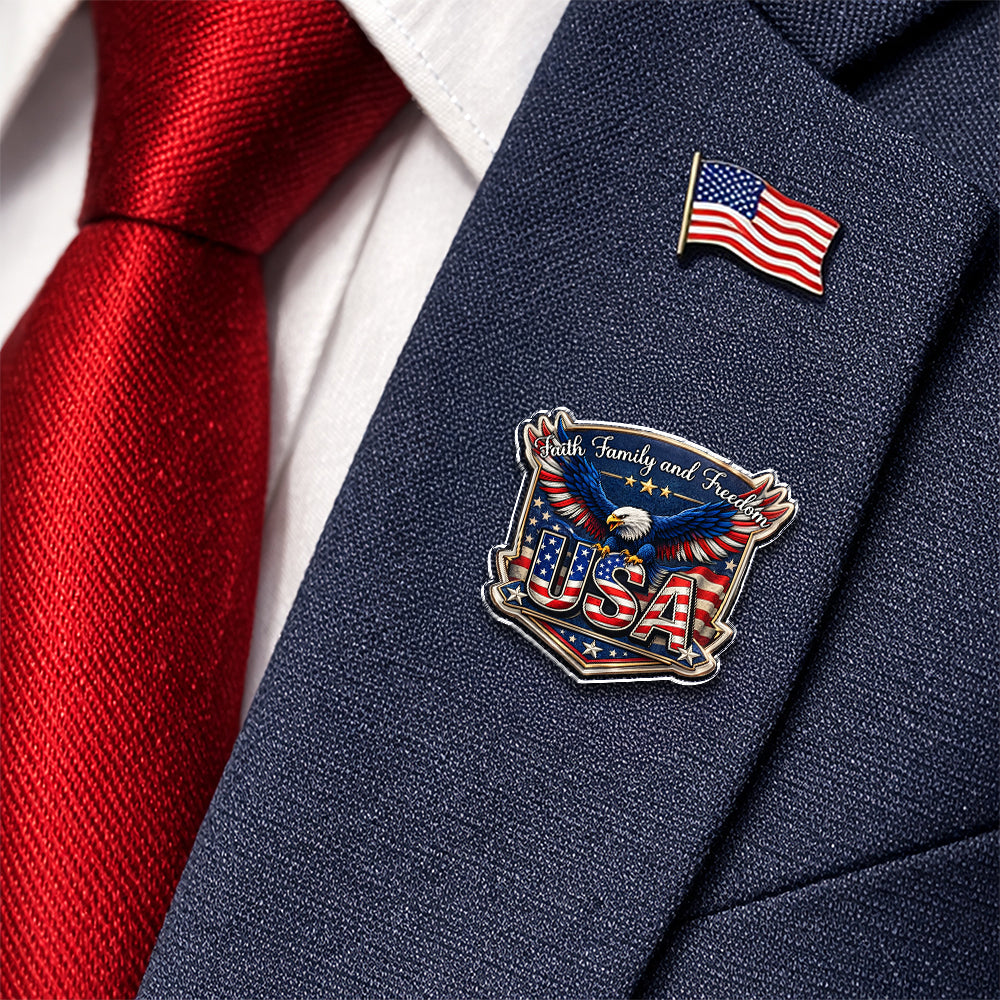 Faith, Family & Freedom America 250 Years Eagle Acrylic Pin CH07 911070