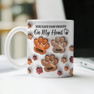 You Left Paw Prints On My Heart For Dog Lover 3D Inflated Effect Mug TH10 894203