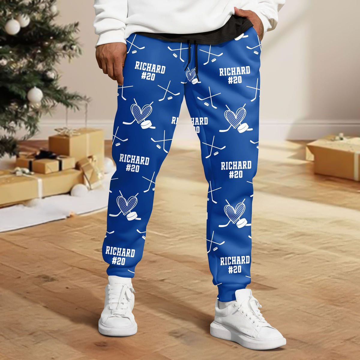 Personalized Christmas Hockey Sweatpants Gift For Hockey Lovers HO82 900092