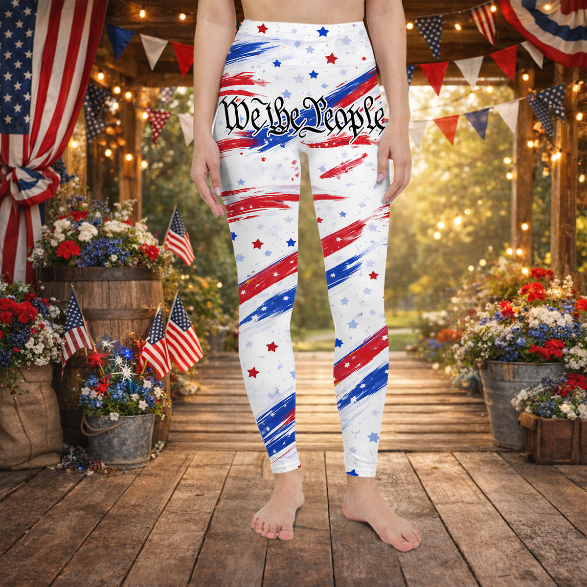 Personalized Patriotic Women’s Leggings – Independence Day American Flag Pants HO82 901970