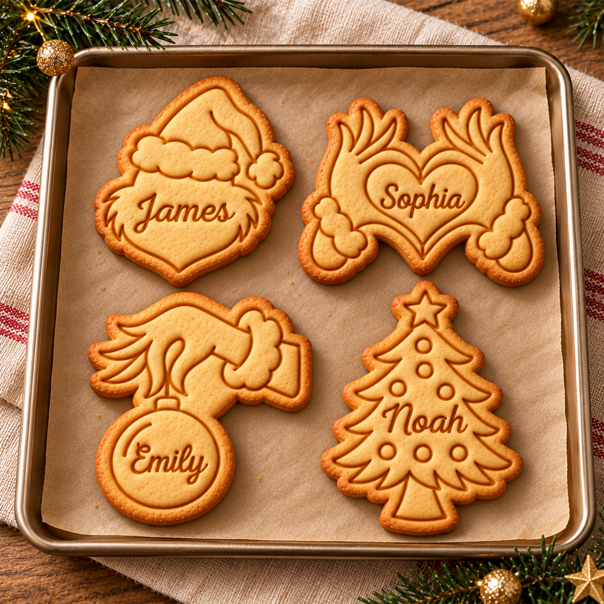 Custom Name Christmas Shaped Cookie Stamp Unique Christmas Gift TH10 171501