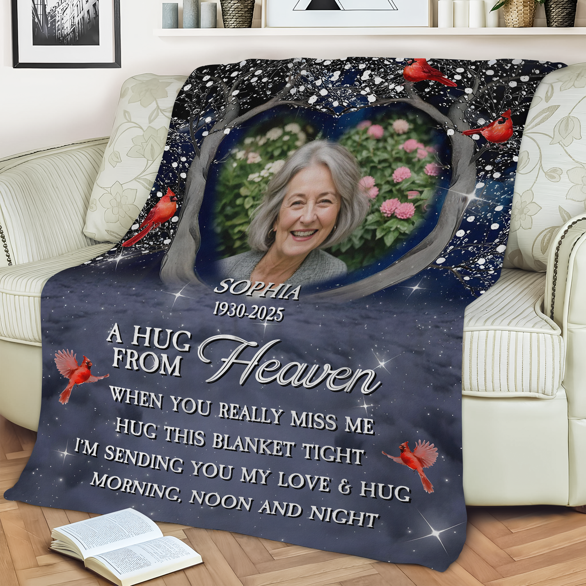 Personalized A Hug From Heaven Custom Photo Memorial  Blanket CH07 896454