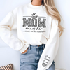 Personalized This Mom Wears Her Heart On Her Sleeve Printed Sweatshirt LM32 899095