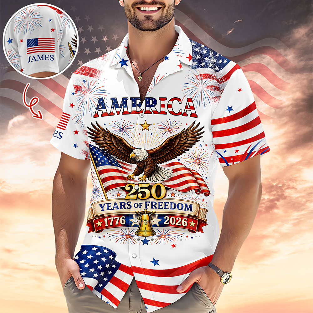 Personalized 250 Years Of Freedom 1776-2026 America Hawaiian Shirt HA75 921094