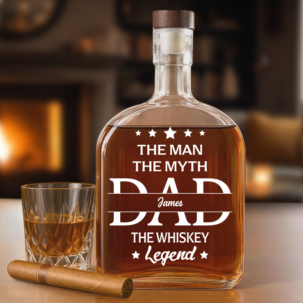 Personalized Gift To Dad The Man The Myth The Legend Whiskey Bottle LM32 893593