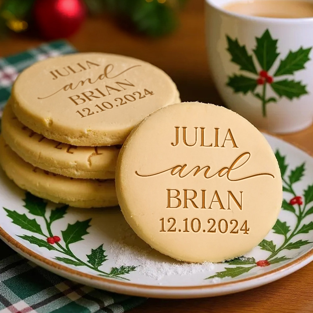 Custom Wedding Cookie Stamp, Personalized Name & Date Cookie Embosser, Wedding Favor Baking Stamp, Bridal Shower Gift CH07 911960
