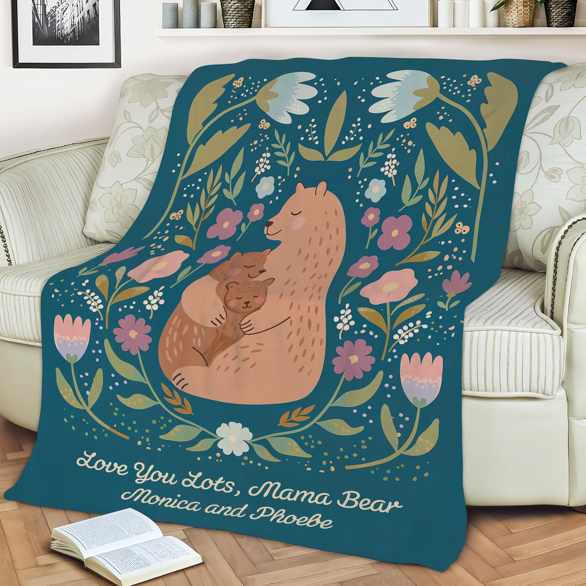 Personalized We Love You Lots, Mama Bear Blanket Mother's Day Gift HA75 920630