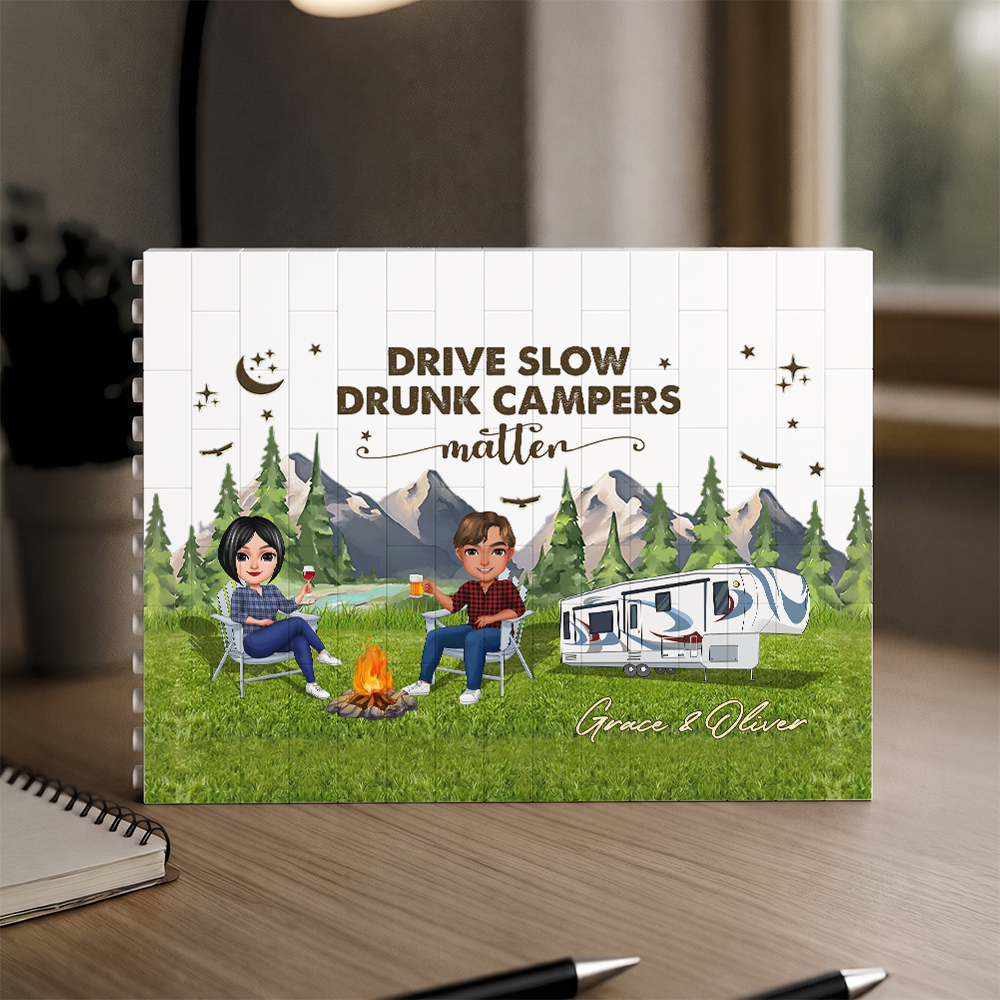 Personalized Life Is Better At The Campsite Building Brick Blocks For Camper TH10 170469