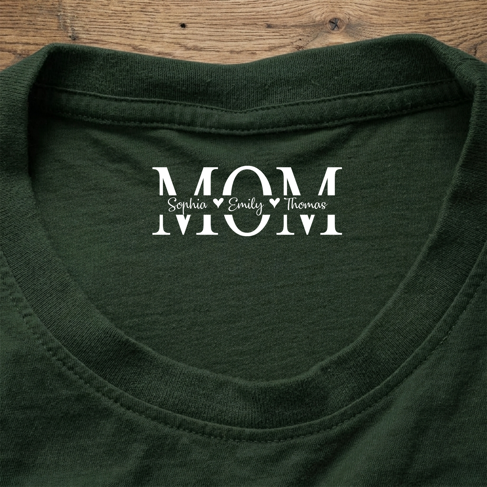 Personalized Mom Neck Print Shirt With Kid Name, Mothers Day Gift CH07 910928