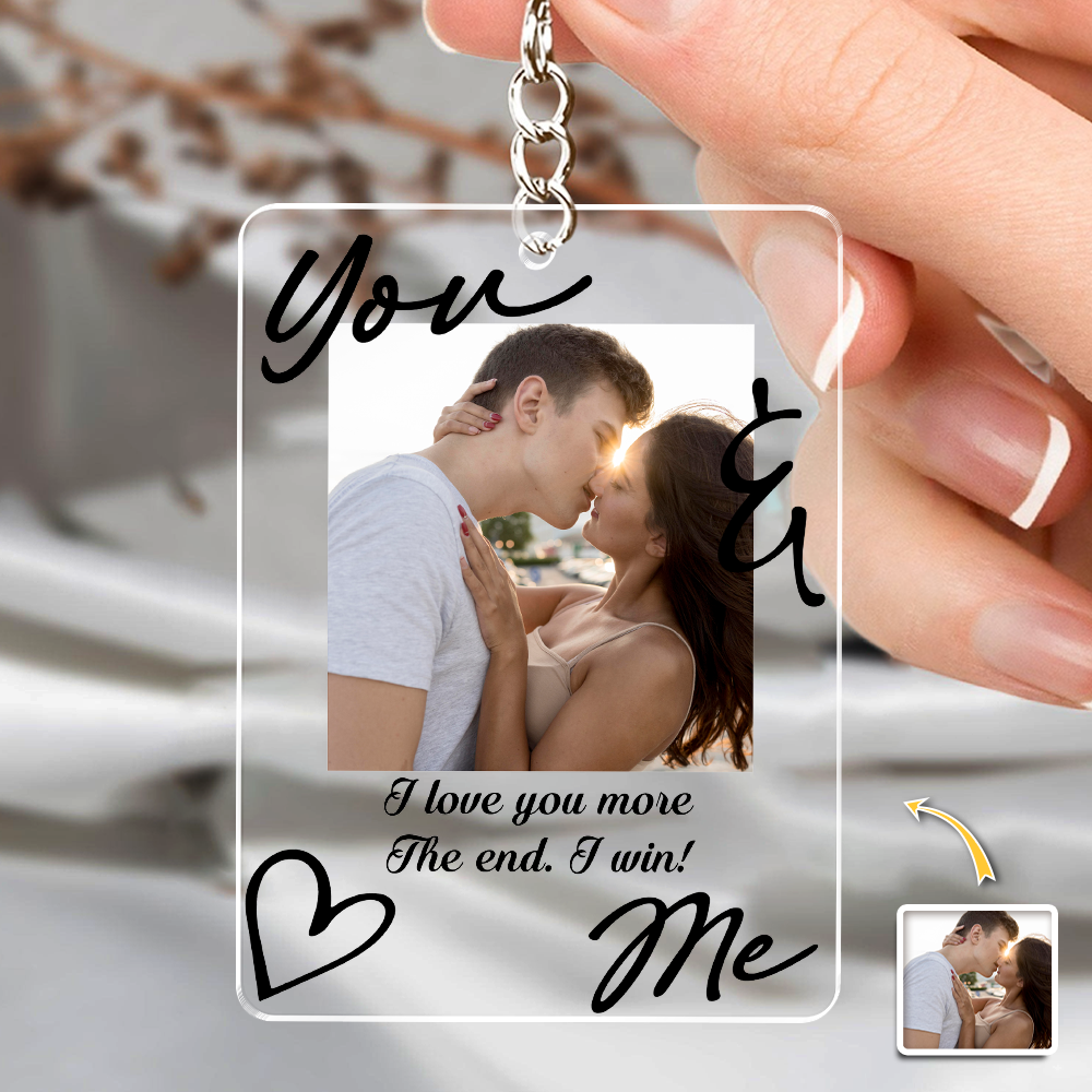 Custom Photo You & Me Acrylic Keychain - Personalized Valentine's Day Gift HA75 920036