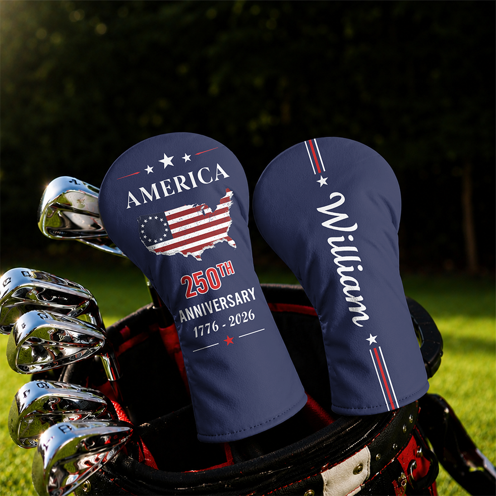 Custom Name America 250th Anniversary 1776–2026 Golf Head Cover LM32 668945