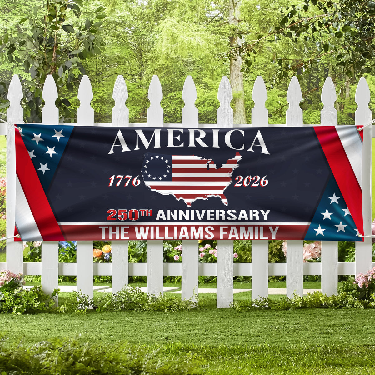 Personalized Family Name America 250th Anniversary Banner CH07 910636