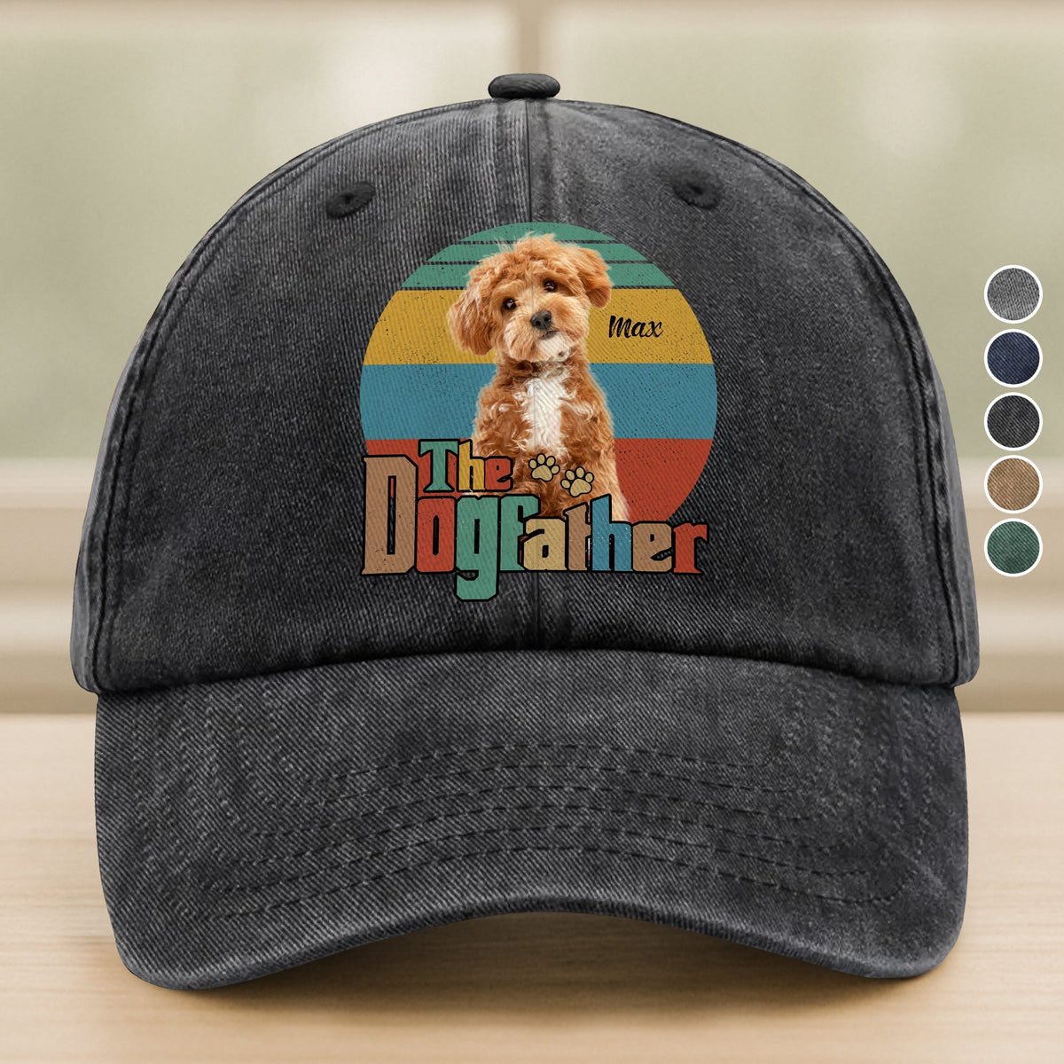 Custom Pet Photo The Dog Cat Father Washed Denim Baseball Cap For Dog And Cat Lovers HO82 894442