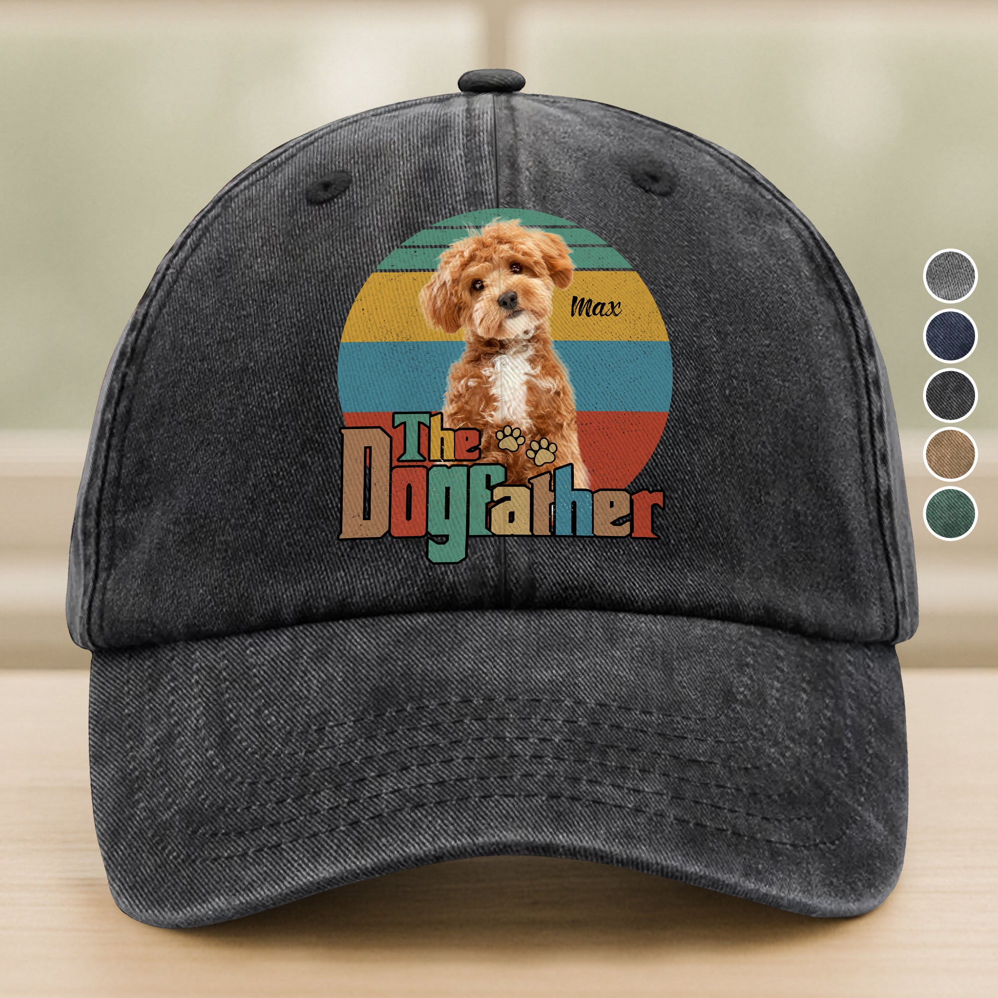 Custom Pet Photo The Dog Cat Father Washed Denim Baseball Cap For Dog And Cat Lovers HO82 894442