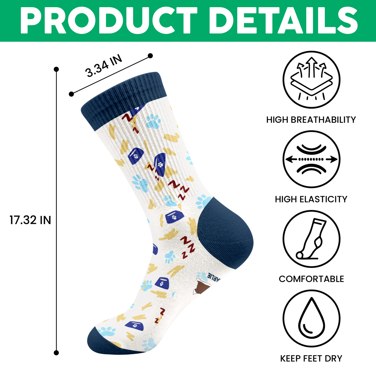 Wake Me Up Never - Personalized Crew Socks HO82 894906