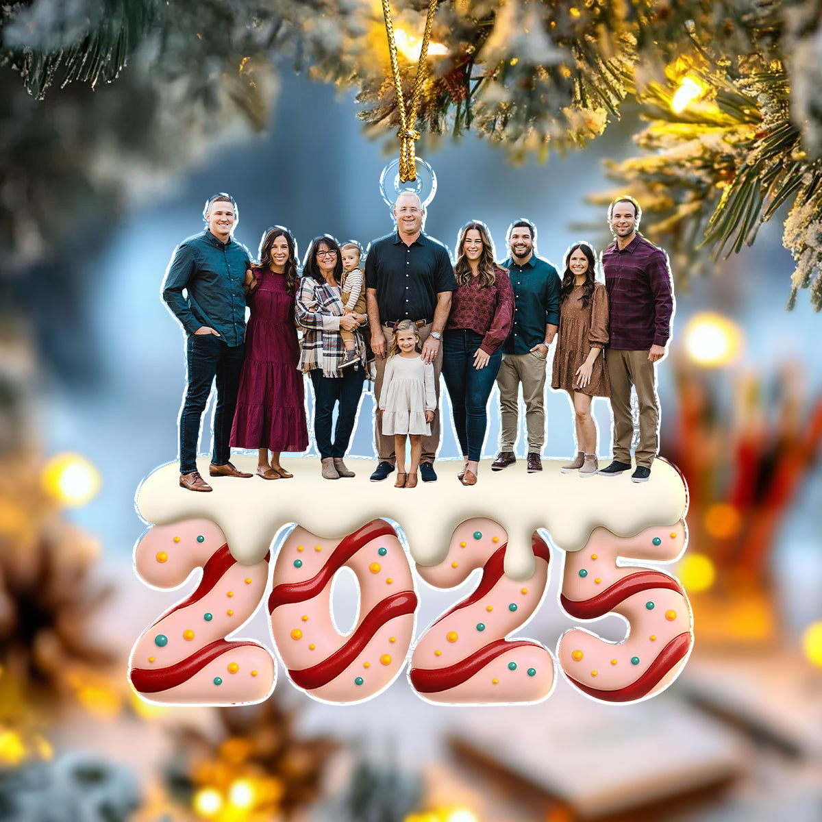 Custom Photo Family Christmas Acrylic Ornament HA75 897924