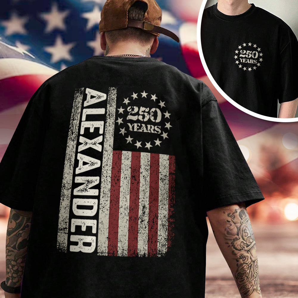 Custom Name American 250 Years Front And Back Dark Shirt TH10 896829