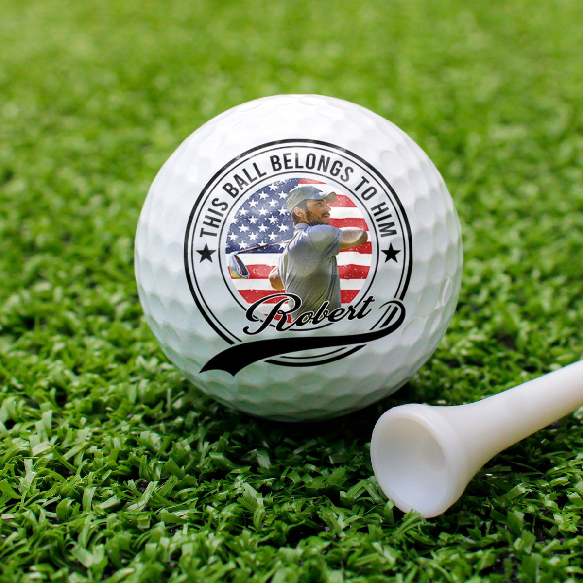 Custom Photo This Ball Belongs To Him Personalized Golf Ball HA75 921334