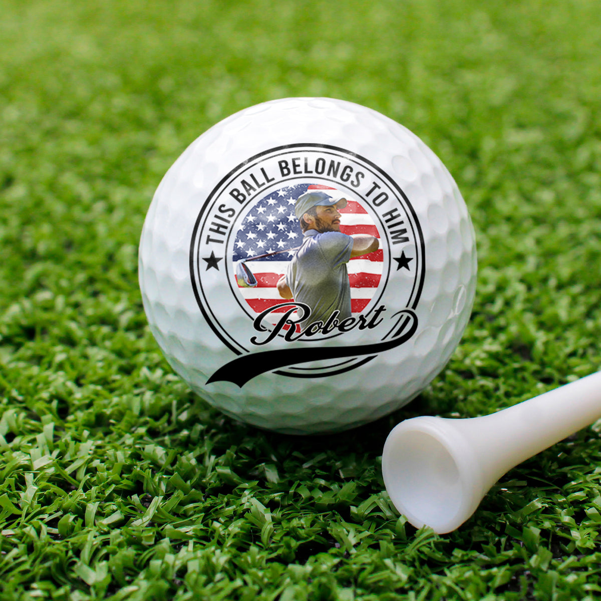 Custom Photo This Ball Belongs To Him Personalized Golf Ball HA75 921334