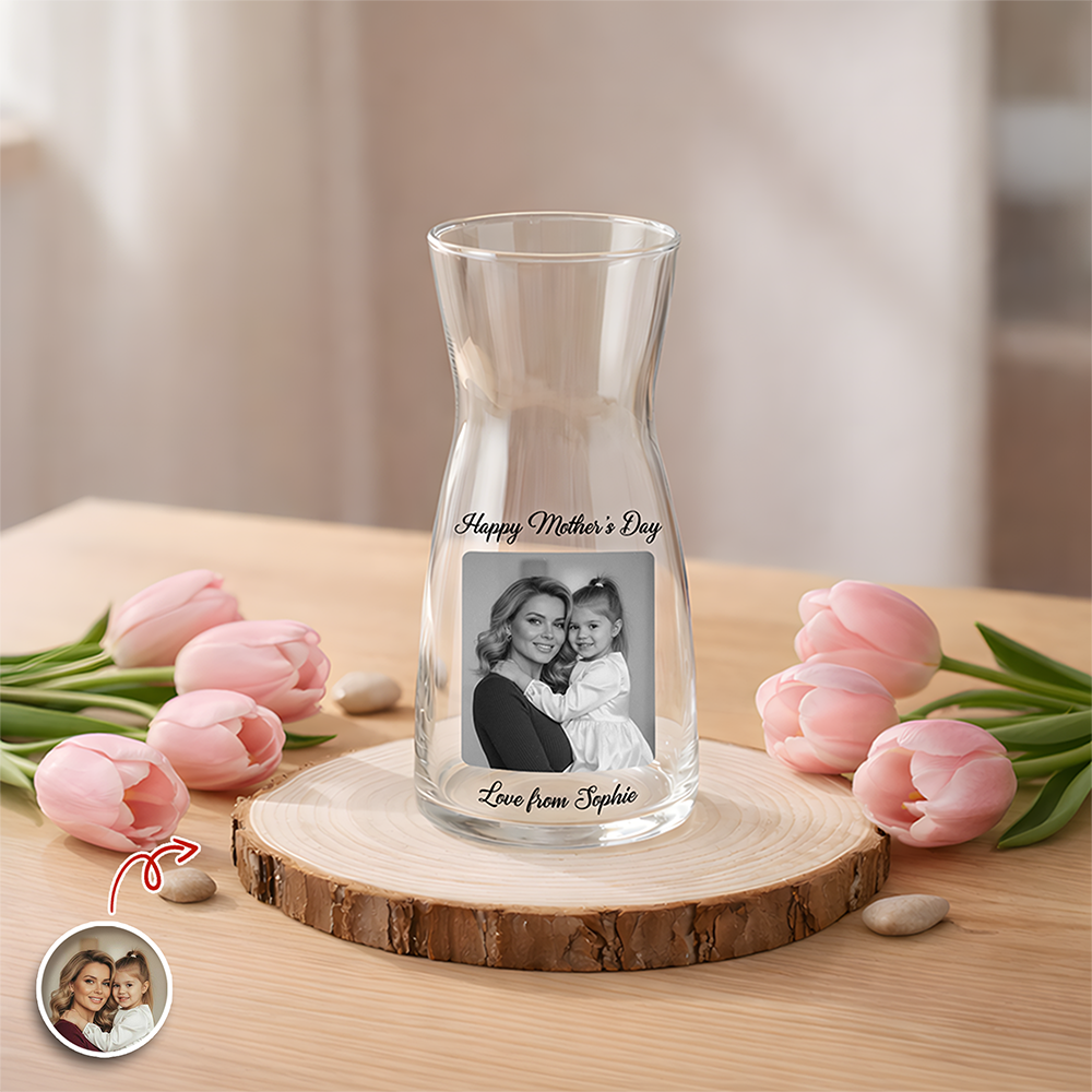 Custom Photo Happy Mother's Day Glass Vase CH07 910936