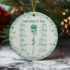 God Says You Are Christian Toile De Jouy Style - Personalized Ceramic Ornament HA75 897158