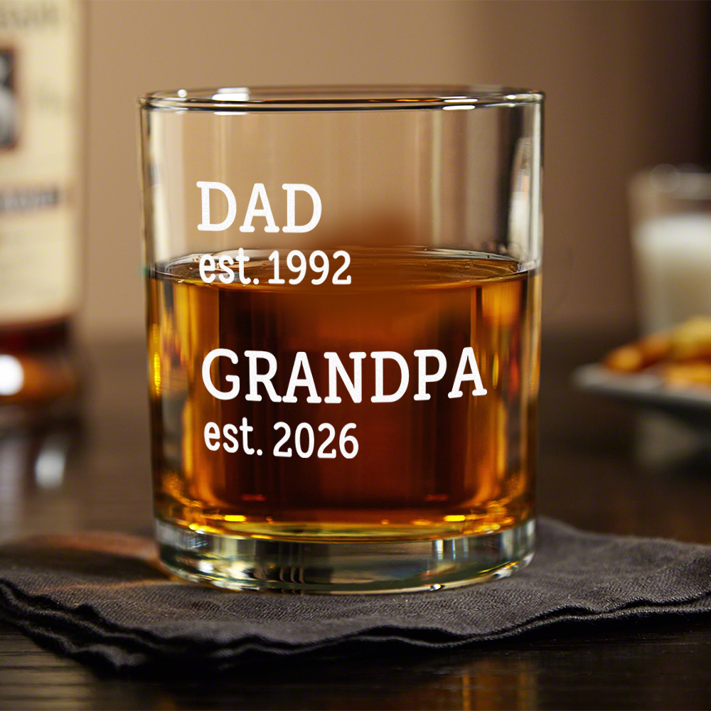 Personalized Dad Est. Grandpa Est. Whiskey Glass Father's Day Gifts LM32 669073