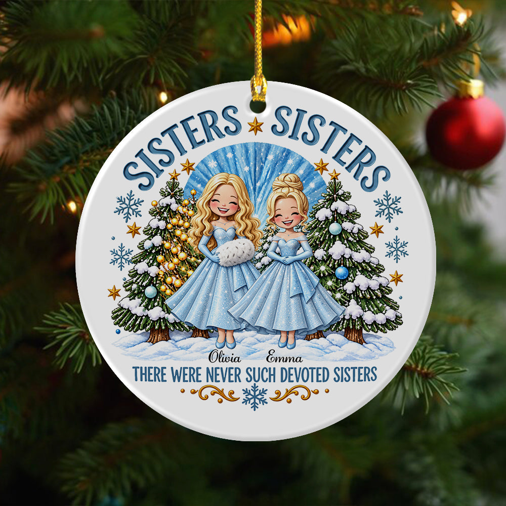 Personalized Sisters Christmas Ceramic Ornament CH07 180554