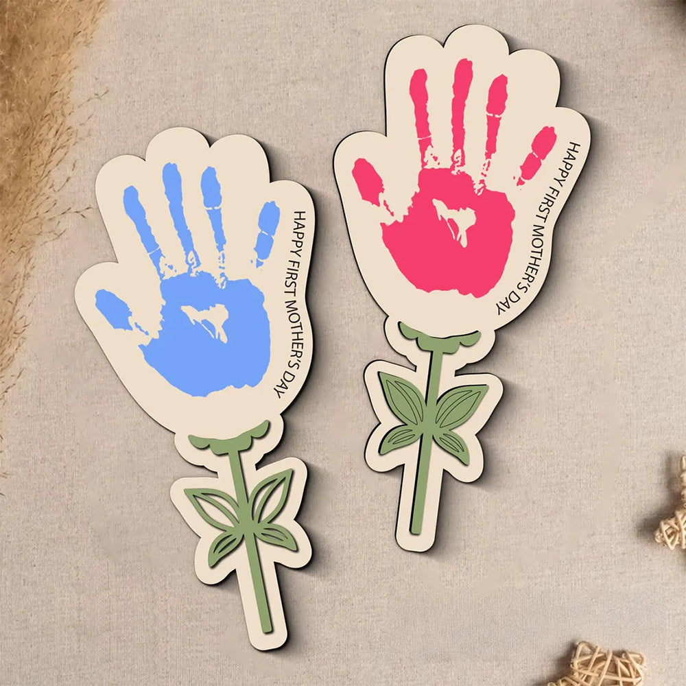 Personalized Happy First Mother's Day 2-Layered Wooden Handprint TH10 169007